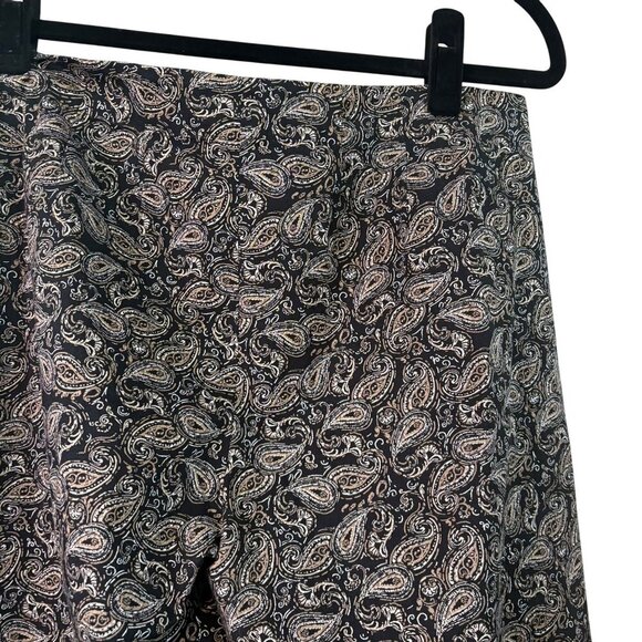 J.Jill Women's Cotton Stretch Tan & Black Paisley Pants Size 8 - Picture 9 of 12
